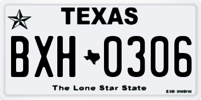 TX license plate BXH0306