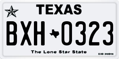 TX license plate BXH0323