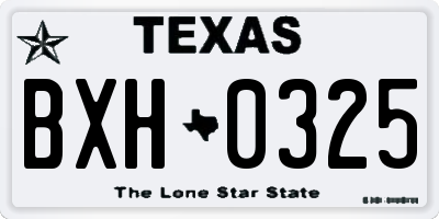 TX license plate BXH0325