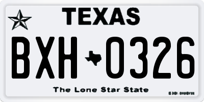 TX license plate BXH0326