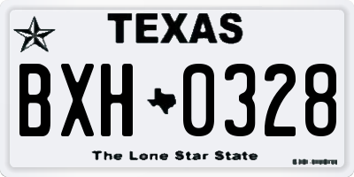 TX license plate BXH0328