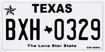 TX license plate BXH0329