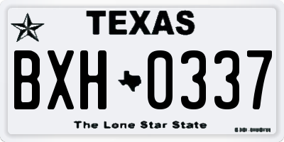 TX license plate BXH0337