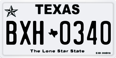 TX license plate BXH0340