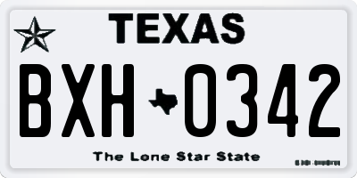 TX license plate BXH0342