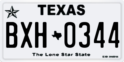TX license plate BXH0344