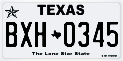 TX license plate BXH0345