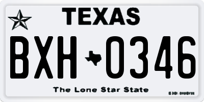 TX license plate BXH0346