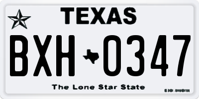 TX license plate BXH0347