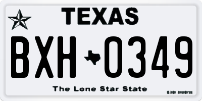 TX license plate BXH0349