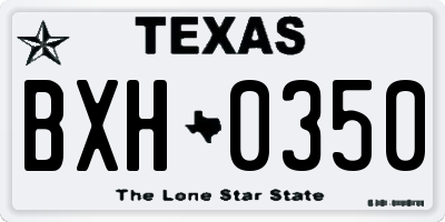 TX license plate BXH0350