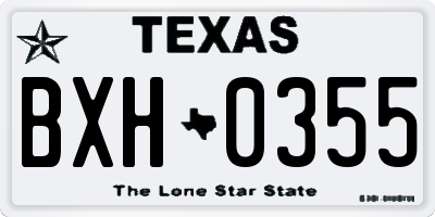TX license plate BXH0355