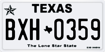TX license plate BXH0359
