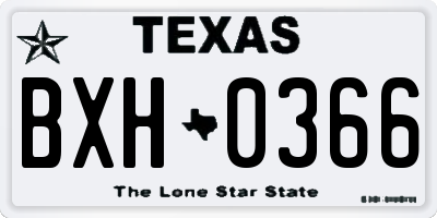 TX license plate BXH0366