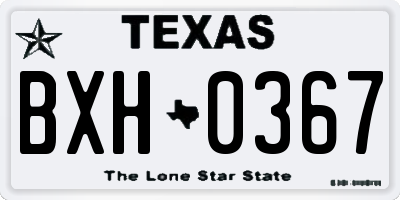 TX license plate BXH0367