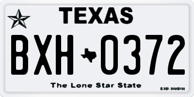 TX license plate BXH0372