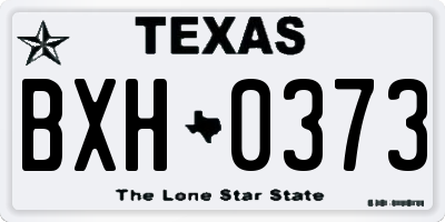 TX license plate BXH0373