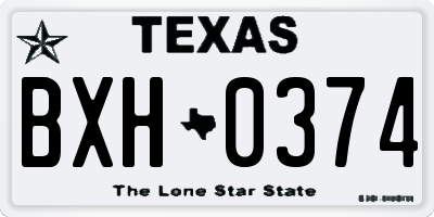 TX license plate BXH0374
