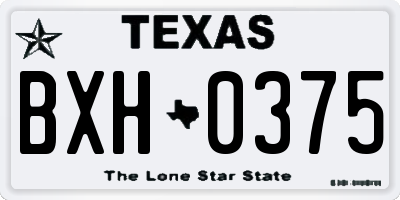 TX license plate BXH0375
