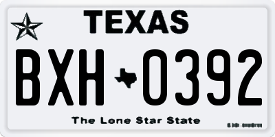 TX license plate BXH0392