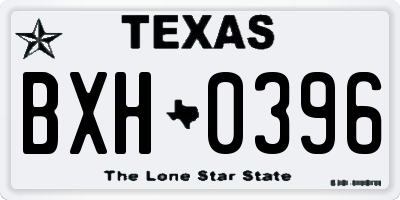 TX license plate BXH0396