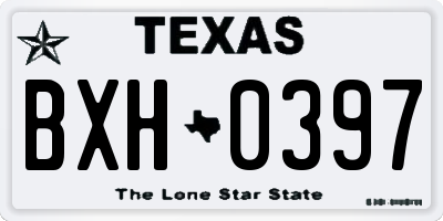 TX license plate BXH0397