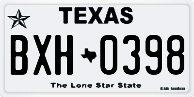 TX license plate BXH0398