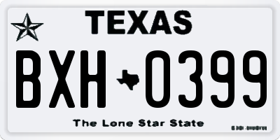 TX license plate BXH0399