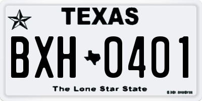 TX license plate BXH0401