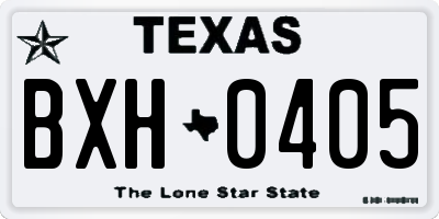 TX license plate BXH0405