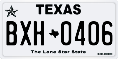 TX license plate BXH0406