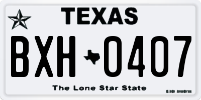 TX license plate BXH0407