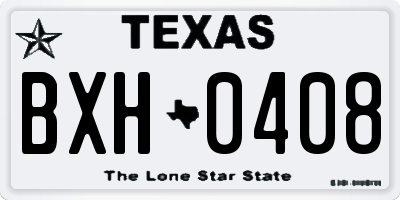 TX license plate BXH0408