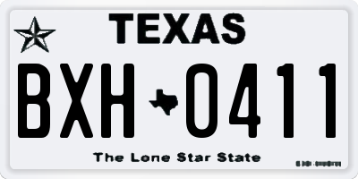 TX license plate BXH0411