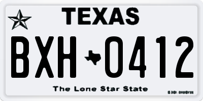TX license plate BXH0412