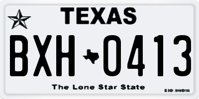 TX license plate BXH0413