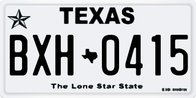 TX license plate BXH0415