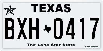 TX license plate BXH0417