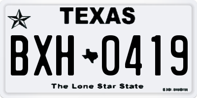 TX license plate BXH0419