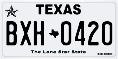 TX license plate BXH0420
