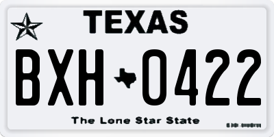 TX license plate BXH0422