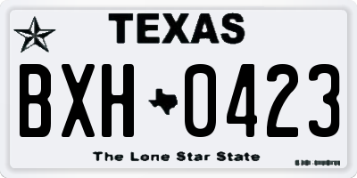 TX license plate BXH0423