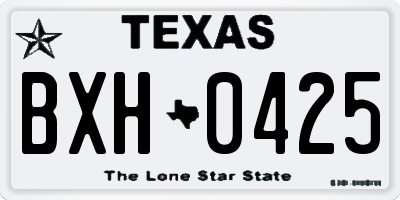 TX license plate BXH0425