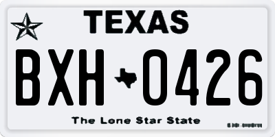 TX license plate BXH0426