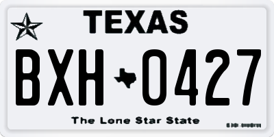 TX license plate BXH0427