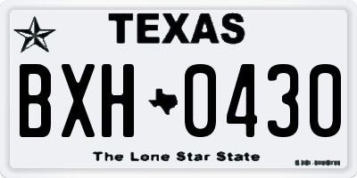 TX license plate BXH0430