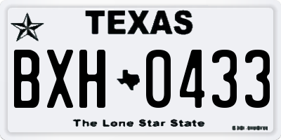 TX license plate BXH0433