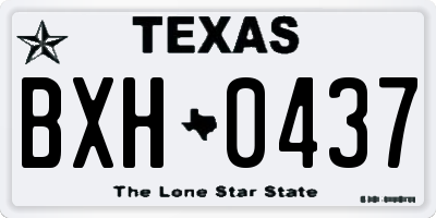 TX license plate BXH0437