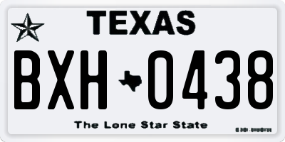 TX license plate BXH0438