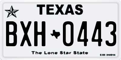 TX license plate BXH0443